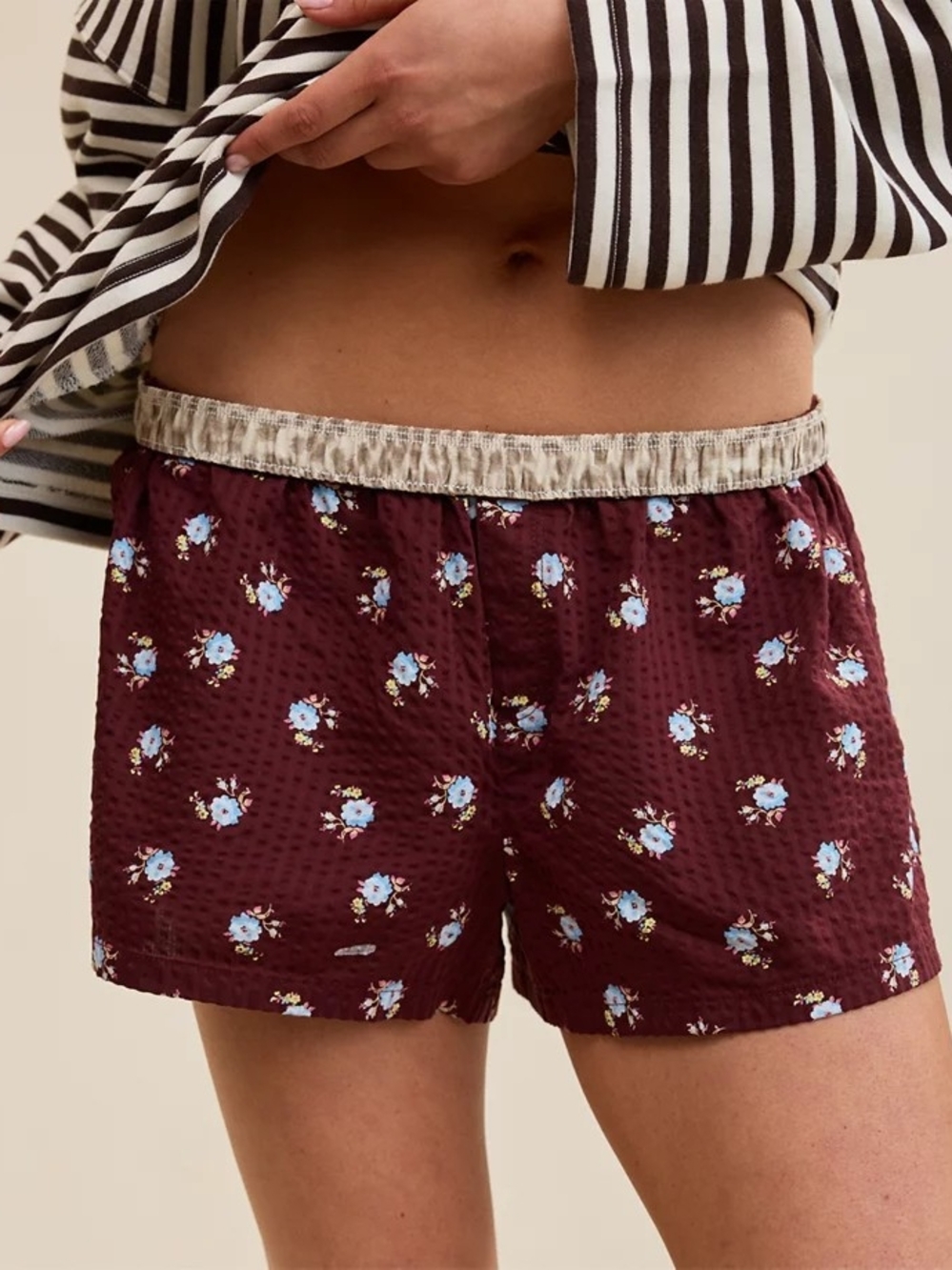 Overslept By Aerie - NWT Around Town Searsucker Boxer - S